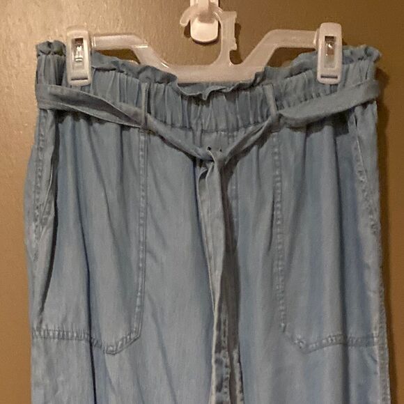 Love Tree Tencel PaperBag Joggers Size Large Lightweight Denim - Picture 3 of 9